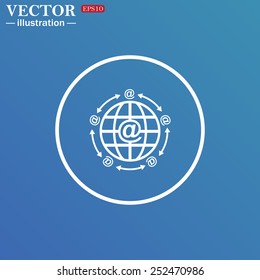 Internet e-mail, planet,  vector illustration, EPS 10