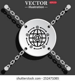 Internet e-mail, planet,  vector illustration, EPS 10