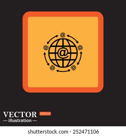 Internet e-mail, planet,  vector illustration, EPS 10