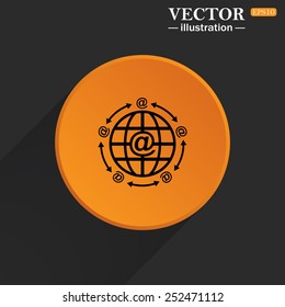 Internet e-mail, planet,  vector illustration, EPS 10