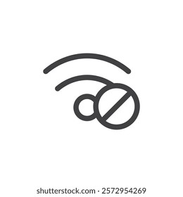 internet error icon Simple outline vector logo