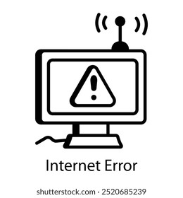 Internet error icon in sketchy style 
