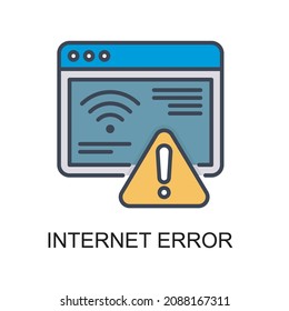 Internet Error vector Filled outline Icon Design illustration. Web And Mobile Application Symbol on White background EPS 10 File