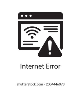 Internet Error vector Solid Icon Design illustration. Web And Mobile Application Symbol on White background EPS 10 File