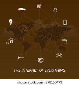 The Internet of everything - world edition - brown design