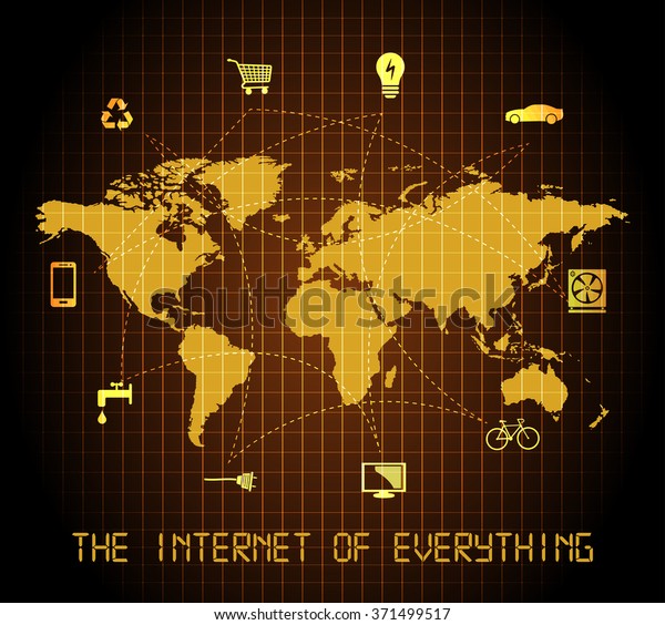 The Internet of\
everything - world map\
design