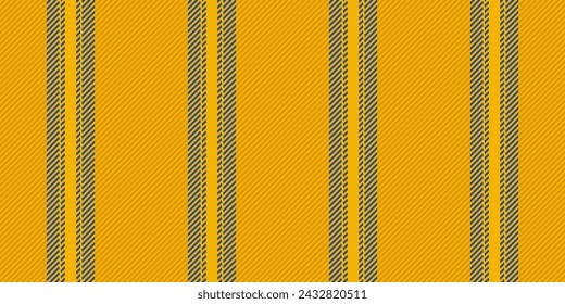 Internet fabric textile background, ornament pattern lines seamless. Clothes stripe vertical vector texture in bright and amber color.