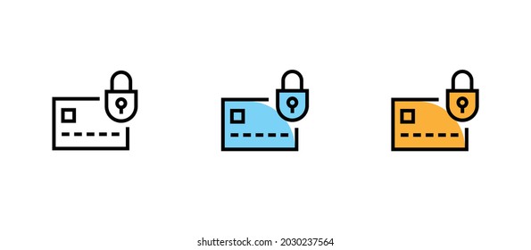 Icono de concepto de seguridad de archivos de Internet.  icono de bloqueo de carpetas. Símbolo de identificación y protección.
