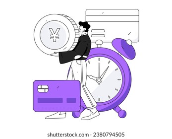 Internet financial management investment flat vector concept operation hand drawn illustration
