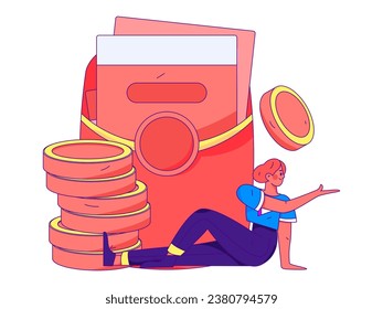 Internet financial management investment flat vector concept operation hand drawn illustration
