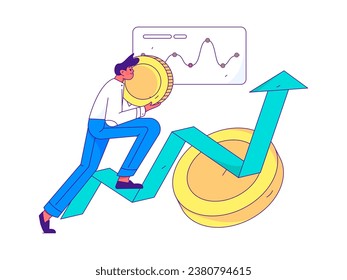 Internet Financial Management inversión concepto de vector plano operación ilustración a mano
