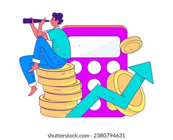 Internet financial management investment flat vector concept operation hand drawn illustration
