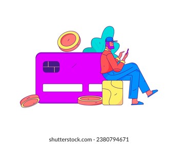 Internet financial management investment flat vector concept operation hand drawn illustration
