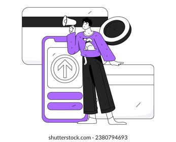 Internet financial management investment flat vector concept operation hand drawn illustration
