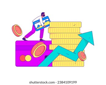 Internet financial management investment flat vector concept operation hand drawn illustration
