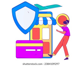 Internet financial management investment flat vector concept operation hand drawn illustration
