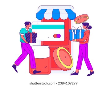 Internet financial management investment flat vector concept operation hand drawn illustration
