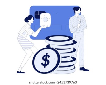 Internet financial management investment flat vector concept operation hand drawn illustration
