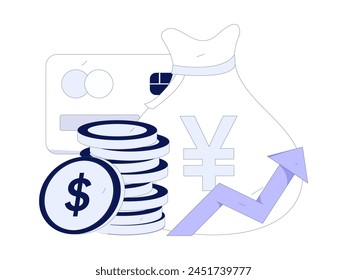 Internet financial management investment flat vector concept operation hand drawn illustration
