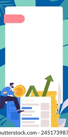 Internet financial management investment flat vector concept operation hand drawn illustration
