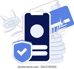 Internet financial management investment flat vector concept operation hand drawn illustration
