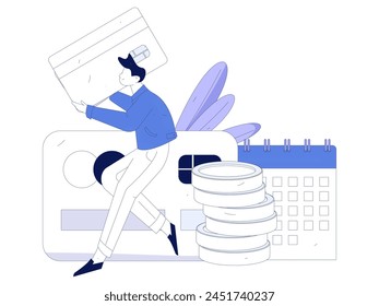 Internet financial management investment flat vector concept operation hand drawn illustration
