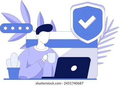 Internet financial management investment flat vector concept operation hand drawn illustration
