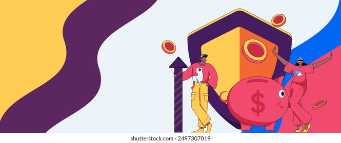 Internet financial management investment flat vector concept operation hand drawn illustration
