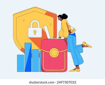 Internet financial management investment flat vector concept operation hand drawn illustration
