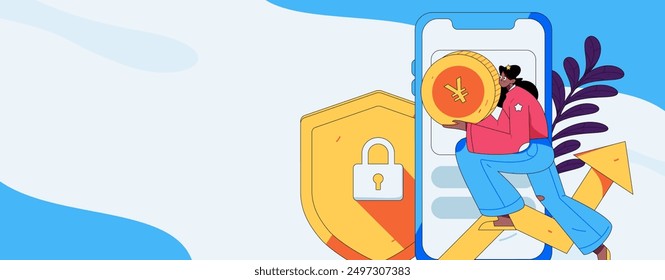 Internet financial management investment flat vector concept operation hand drawn illustration
