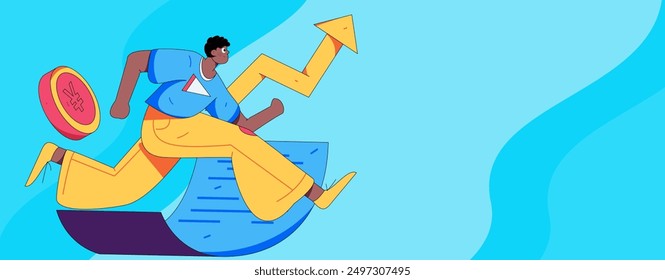 Internet financial management investment flat vector concept operation hand drawn illustration
