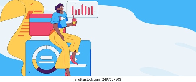 Internet financial management investment flat vector concept operation hand drawn illustration
