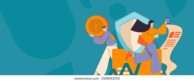 Internet financial management investment flat vector concept operation hand drawn illustration
