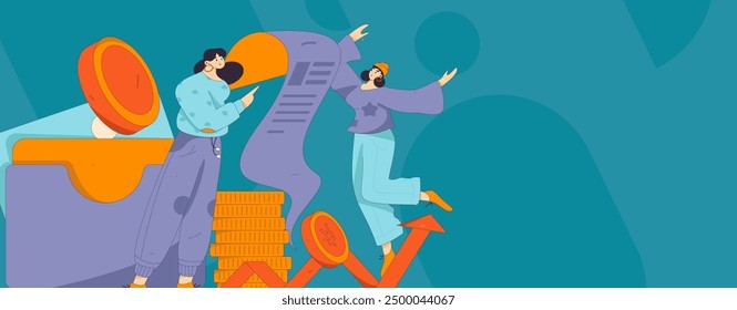 Internet financial management investment flat vector concept operation hand drawn illustration
