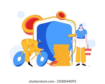 Internet financial management investment flat vector concept operation hand drawn illustration
