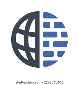 Internet firewall icon, Vector Graphics