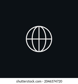 icono plano de Internet sobre fondo negro
