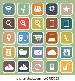 Internet flat icon on green background, stock vector