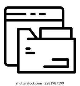 Internet folder icon outline vector. Process build. App code