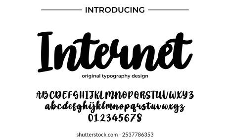 Internet Font Stylish brush painted an uppercase vector letters, alphabet, typeface