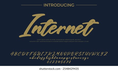 Internet Font Stylish brush painted an uppercase vector letters, alphabet, typeface