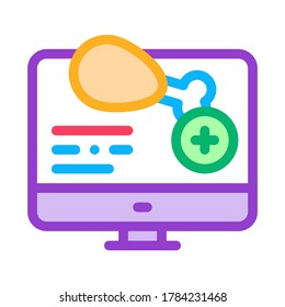 internet food order computer screen icon vector. internet food order computer screen sign. color symbol illustration