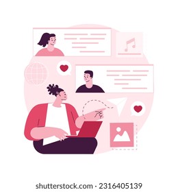 Internet forum abstract concept vector illustration. Internet communication, social media and network technology, chat message, forum topic, comments board, website page abstract metaphor.