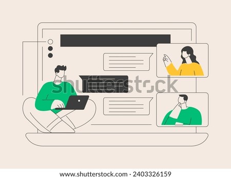 Internet forum abstract concept vector illustration. Internet communication, social media and network technology, chat message, forum topic, comments board, website page abstract metaphor.