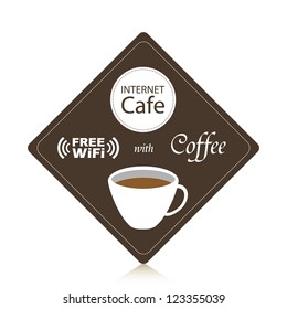 Internet CafÃ?Â© with Free WiFi label.