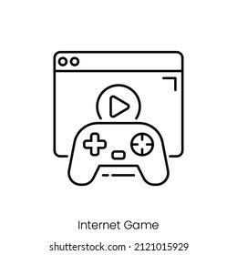 internet game icon. Outline style icon design isolated on white background
