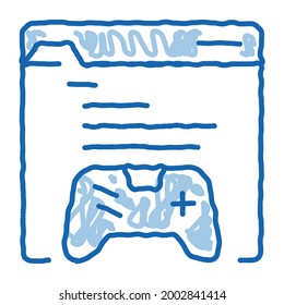 internet game sketch icon vector. Hand drawn blue doodle line art internet game sign. isolated symbol illustration