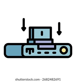 Internet-Gamepad-Symbol. Umriss Internet-Gamepad, Vektorsymbol, Farbe, flach, einzeln