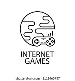 internet games outline icon. Element of gaming outline icon for mobile concept and web apps. Thin line internet games outline icon can be used for web and mobile on white background