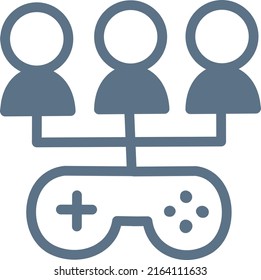 Internet gaming, illustration, vector on a white background.